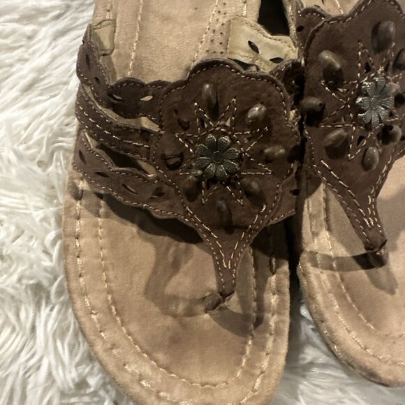 Earth Spirit womens boho strappy sandals size 9 leather upper - Picture 2 of 10